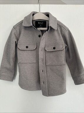 BYLT Basics Kids Gray Button-Up Jacket